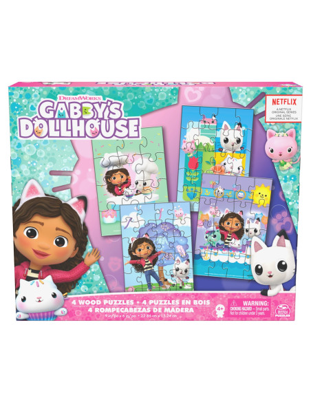VV-6067990,Gabbys Dollhouse Set 4 Puzzle Din Lemn