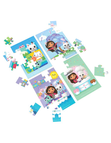 VV-6067990,Gabbys Dollhouse Set 4 Puzzle Din Lemn