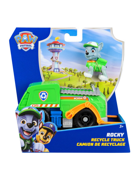 VV-6071153_20148930,Patrula Catelusilor Set Vehicul De Baza Camionul De Reciclare Si Figurina Rocky