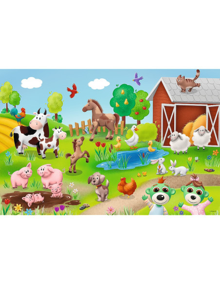 VV-14372,Puzzle Trefl 24 Maxi Babies And The Bear Animale La Ferma