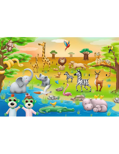 VV-14373,Puzzle Trefl 24 Maxi Babies And The Bear Safari