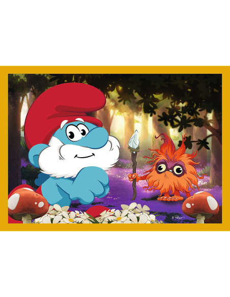 VV-34664,Puzzle Trefl 4in1 Strumfii Viata In Satul Strumfilor
