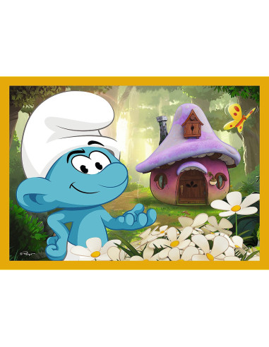 VV-34664,Puzzle Trefl 4in1 Strumfii Viata In Satul Strumfilor