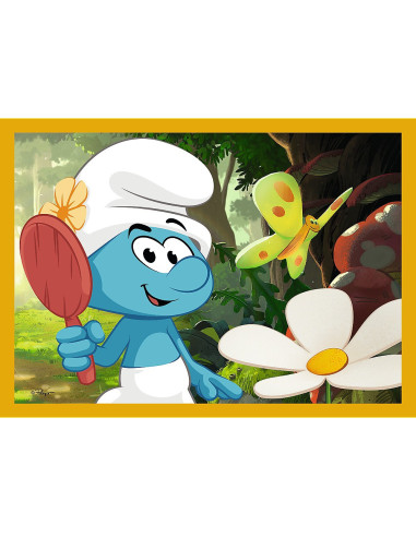 VV-34664,Puzzle Trefl 4in1 Strumfii Viata In Satul Strumfilor