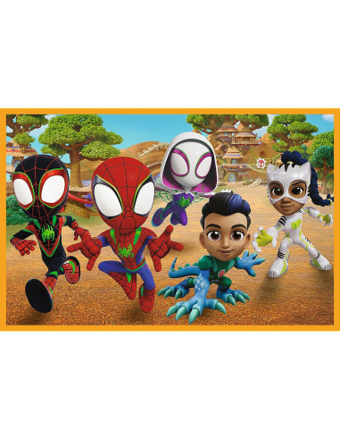 VV-34432,Puzzle Trefl 2x24 Spidey And His Amazing Friends Dino-webs Spidey Si Dinozaurii
