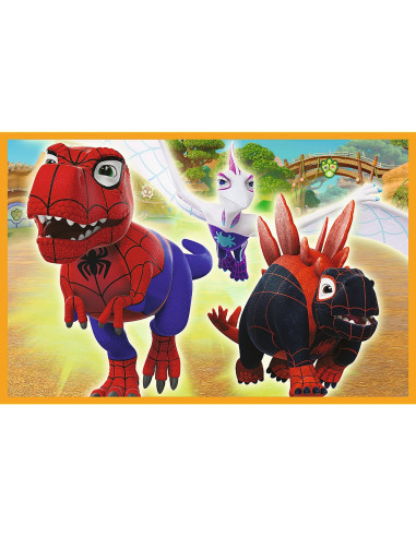 VV-34432,Puzzle Trefl 2x24 Spidey And His Amazing Friends Dino-webs Spidey Si Dinozaurii