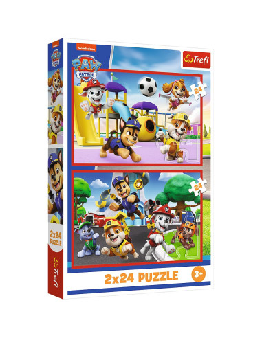 VV-34434,Puzzle Trefl 2x24 Patrula Catelusilor Ziua Amuzanta A Catelusilor