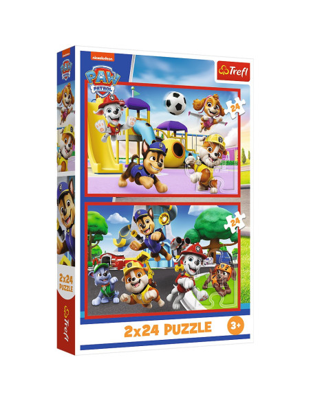 VV-34434,Puzzle Trefl 2x24 Patrula Catelusilor Ziua Amuzanta A Catelusilor