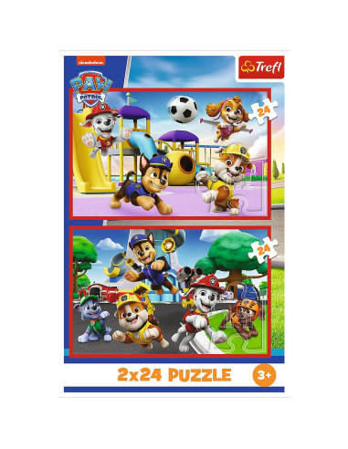 VV-34434,Puzzle Trefl 2x24 Patrula Catelusilor Ziua Amuzanta A Catelusilor