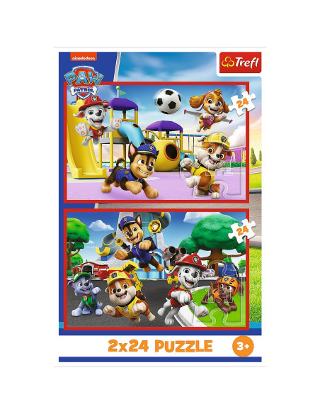 VV-34434,Puzzle Trefl 2x24 Patrula Catelusilor Ziua Amuzanta A Catelusilor