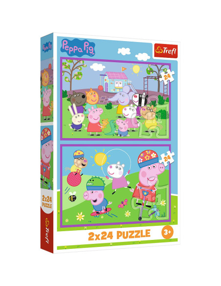 VV-34435,Puzzles 2x24 Peppa Pig O Zi La Joaca Cu Peppa Pig