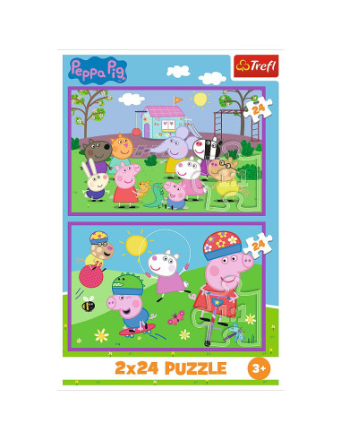 VV-34435,Puzzles 2x24 Peppa Pig O Zi La Joaca Cu Peppa Pig