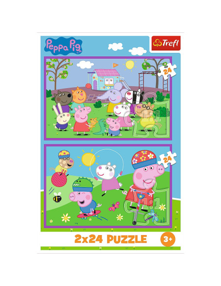 VV-34435,Puzzles 2x24 Peppa Pig O Zi La Joaca Cu Peppa Pig