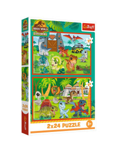 VV-34437,Puzzle Trefl 2x70 Jurassic World Universul Jurassic Park