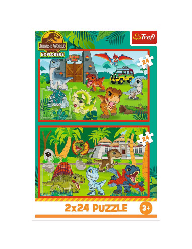 VV-34437,Puzzle Trefl 2x70 Jurassic World Universul Jurassic Park