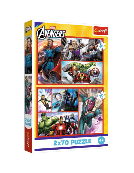 VV-34439,Puzzle Trefl 2x70 Marvel Avengers Misiunea Super Eroilor Marvel Avengers
