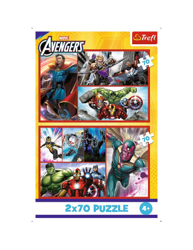 VV-34439,Puzzle Trefl 2x70 Marvel Avengers Misiunea Super Eroilor Marvel Avengers