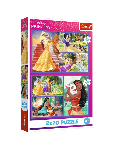 VV-34440,Puzzle Trefl 2x70 Disney Princess Viata Printeselor Disney