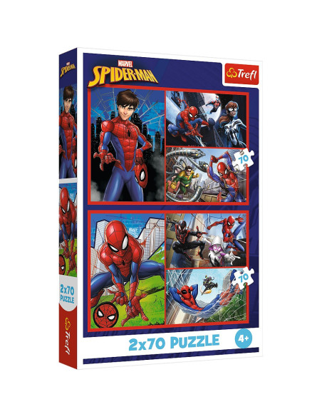 VV-34443,Puzzle Trefl 2x70 Marvel Spider-man Aventurile Lui Spider-man