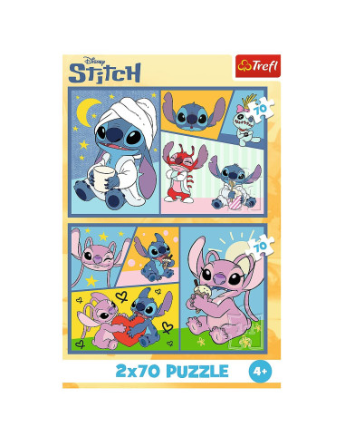 VV-34444,Puzzle Trefl 2x70 Stitch Nu Exista Plictiseala Cu Stitch