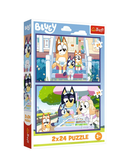 VV-34446,Puzzle Trefl 2x24 Bluey Distractie Cu Bluey