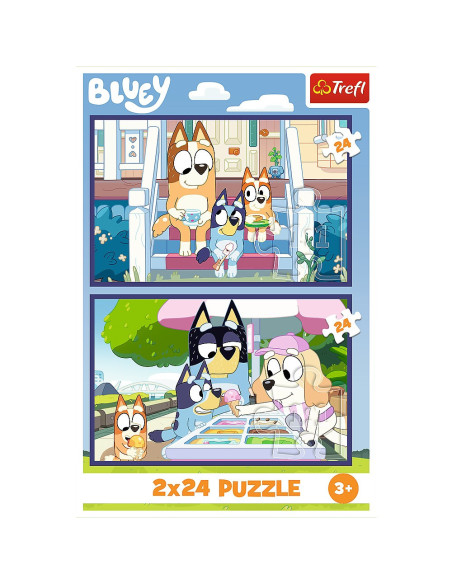 VV-34446,Puzzle Trefl 2x24 Bluey Distractie Cu Bluey