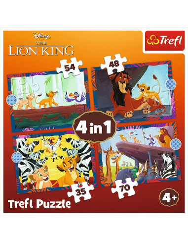 VV-34653,Puzzle Trefl 4in1 Disney Regele Leu