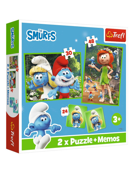 VV-93656,Puzzle Trefl 2in1 Memo Strumfii Si Prietenii Lui