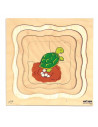 E522221,Puzzle de dezvoltare cu patru straturi BROASCA TESTOASA 24x24 cm, grosime 2cm
