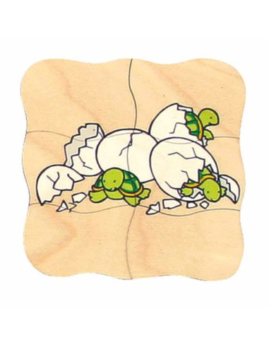 E522221,Puzzle de dezvoltare cu patru straturi BROASCA TESTOASA 24x24 cm, grosime 2cm