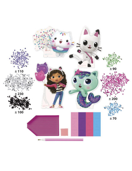 TT420366,Set 3 in 1 Gabby's Dollhouse - Bratari, carioci de suflat & pictura cu diamante
