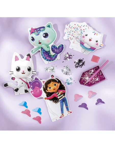 TT420366,Set 3 in 1 Gabby's Dollhouse - Bratari, carioci de suflat & pictura cu diamante