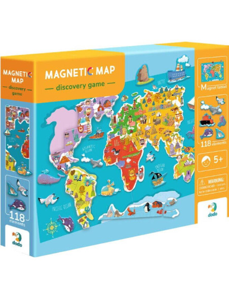 DO200201,Puzzle magnetic - Harta lumii (118 piese)