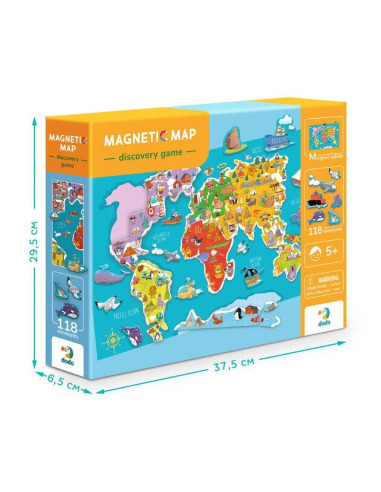 DO200201,Puzzle magnetic - Harta lumii (118 piese)