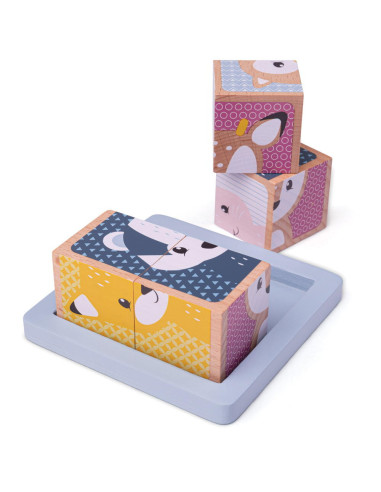 33027,Puzzle cubic - Animalute vesele