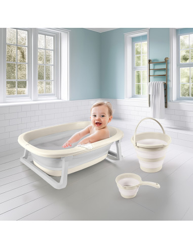 D7271,Set 3 in 1 cu cadita pliabila - Bej