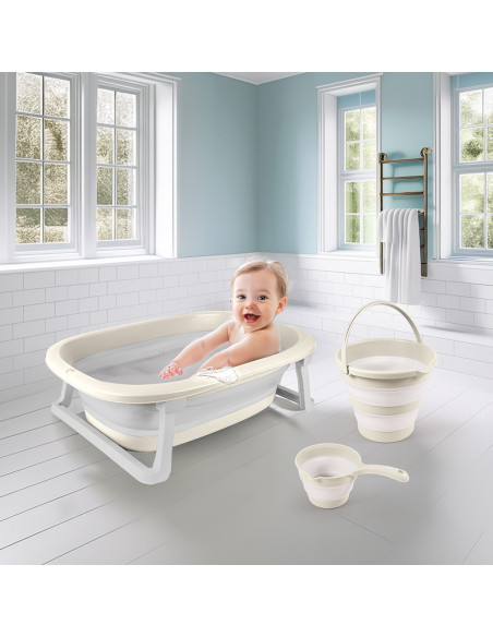 D7271,Set 3 in 1 cu cadita pliabila - Bej