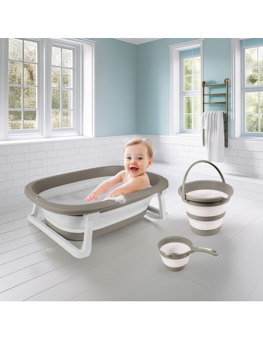 D7273,Set 3 in 1 cu cadita pliabila - Gri