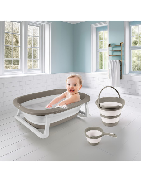 D7273,Set 3 in 1 cu cadita pliabila - Gri