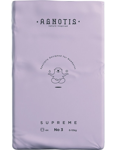 UP-agn_snr3,Scutece hipoalergenice Supreme Agnotis, marimea nr. 3, 6-10 kg, 44 bucati