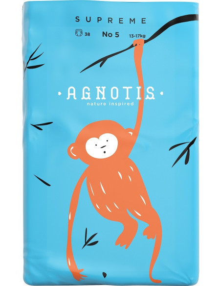 UP-agn_snr5,Scutece hipoalergenice Supreme Agnotis, marimea nr. 5, 13-17 kg, 38 bucati