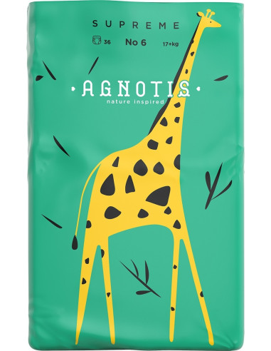 UP-agn_snr6,Scutece hipoalergenice Supreme Agnotis, marimea nr. 6, 17+ kg, 36 bucati