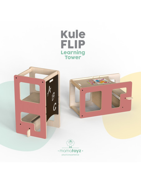 UP-Mtyz_flipr,Turn de invatare multifunctional Kule Flip, Roz, MamaToyz