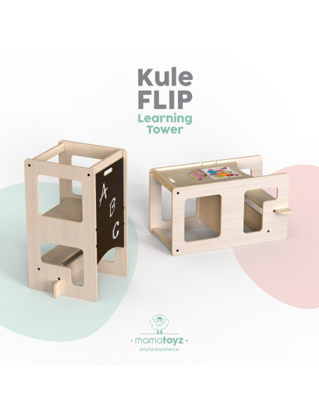 UP-Mtyz_flipn,Turn de invatare multifunctional Kule Flip, Natur, MamaToyz