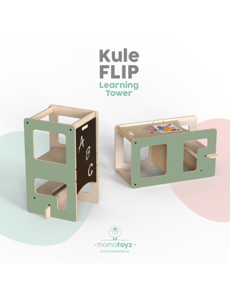 UP-Mtyz_flipm,Turn de invatare multifunctional Kule Flip, Mint, MamaToyz
