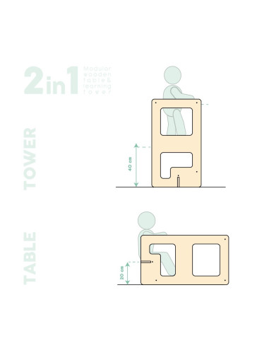 UP-Mtyz_flipm,Turn de invatare multifunctional Kule Flip, Mint, MamaToyz