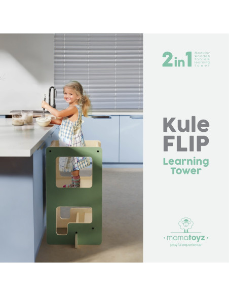 UP-Mtyz_flipm,Turn de invatare multifunctional Kule Flip, Mint, MamaToyz
