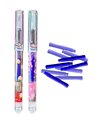 Set stilouri cu cerneala termosensibila + Rezerve, Sclipici, Rosu/Roz