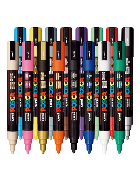 Set 16 markere POSCA PC-5M, varf rotund, 1.8-2.5 mm, M1485