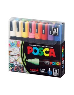Set 16 markere POSCA PC-5M, varf rotund, 1.8-2.5 mm, M1485